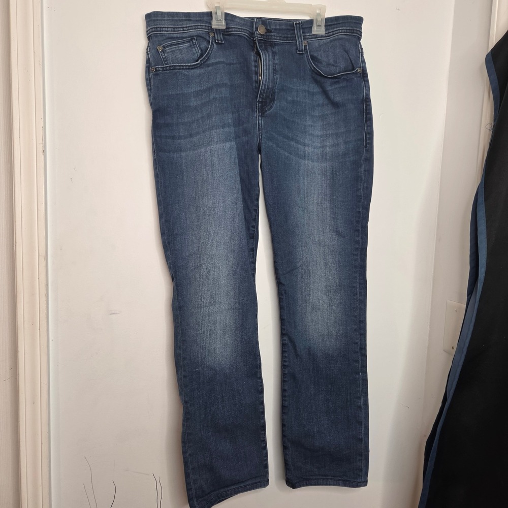 Fidelity Denim Jimmy Slim Straight Jeans‎ Mens 36 Dark Wash Blue Stretch Denim